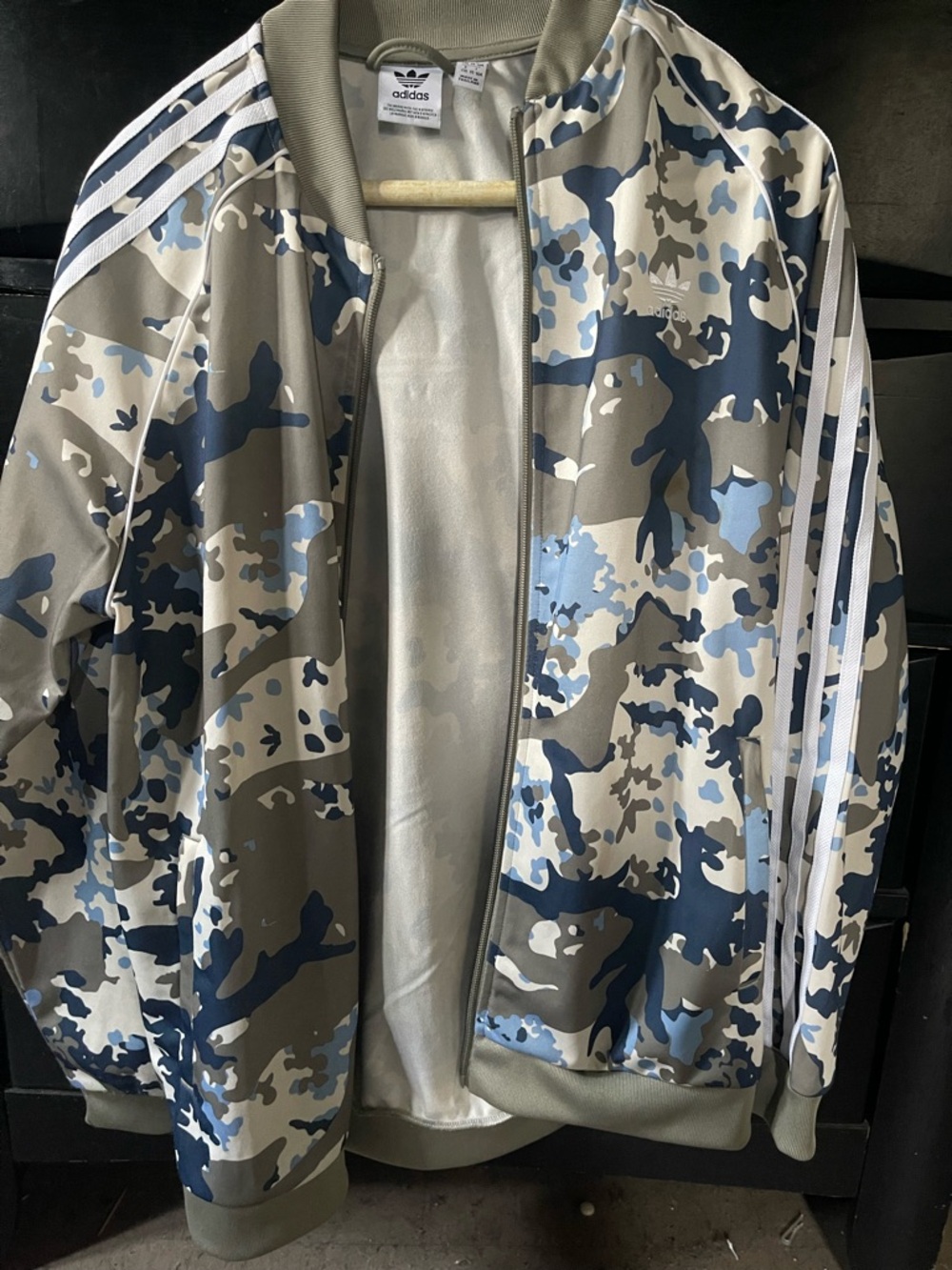 adidas Camo Track Jacket in Blue & Olive